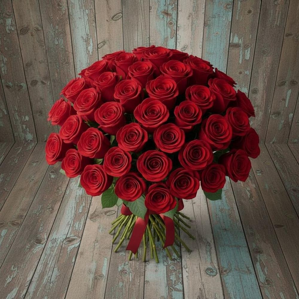Букет 55 Красных роз Фридом в Аристово