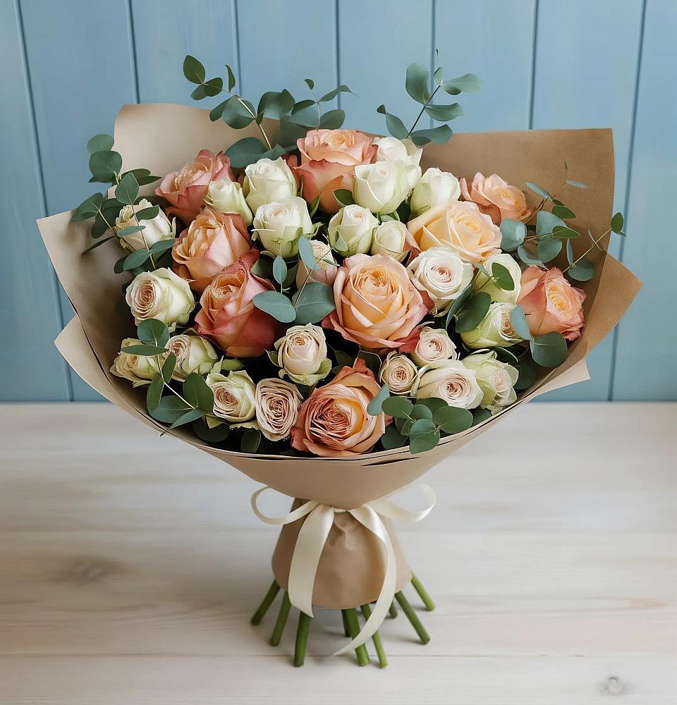 Букет цветов из: Альстромерии и Розы в Аристово