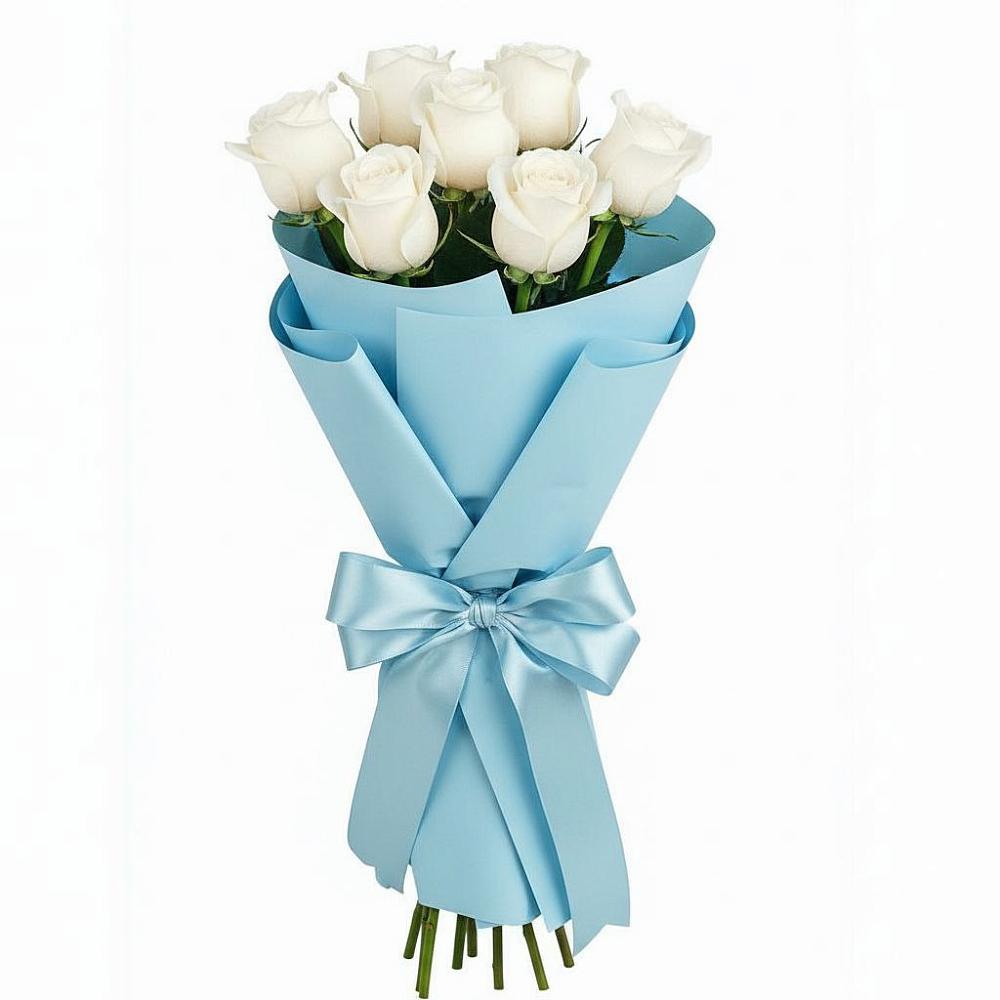 Букет 7 белых роз Проуд в Аристово