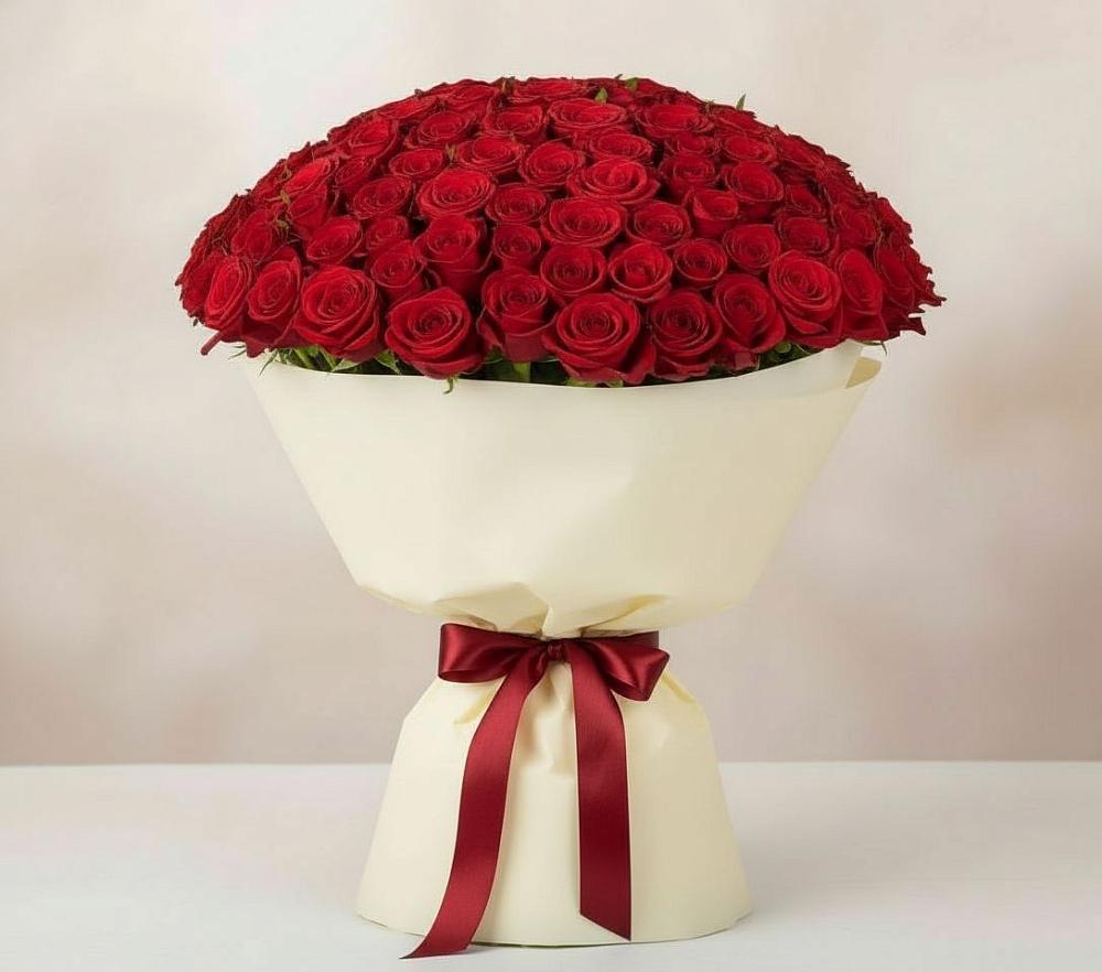Букет 101 Красная роза Милано в Аристово