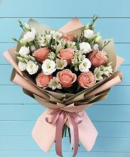 Букет цветов из:  Розы, Альстромерии и Лизиантусы в Аристово