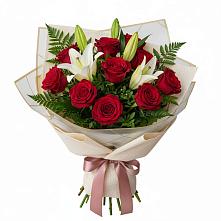 Букет цветов из:  Лилии и Розы в Аристово