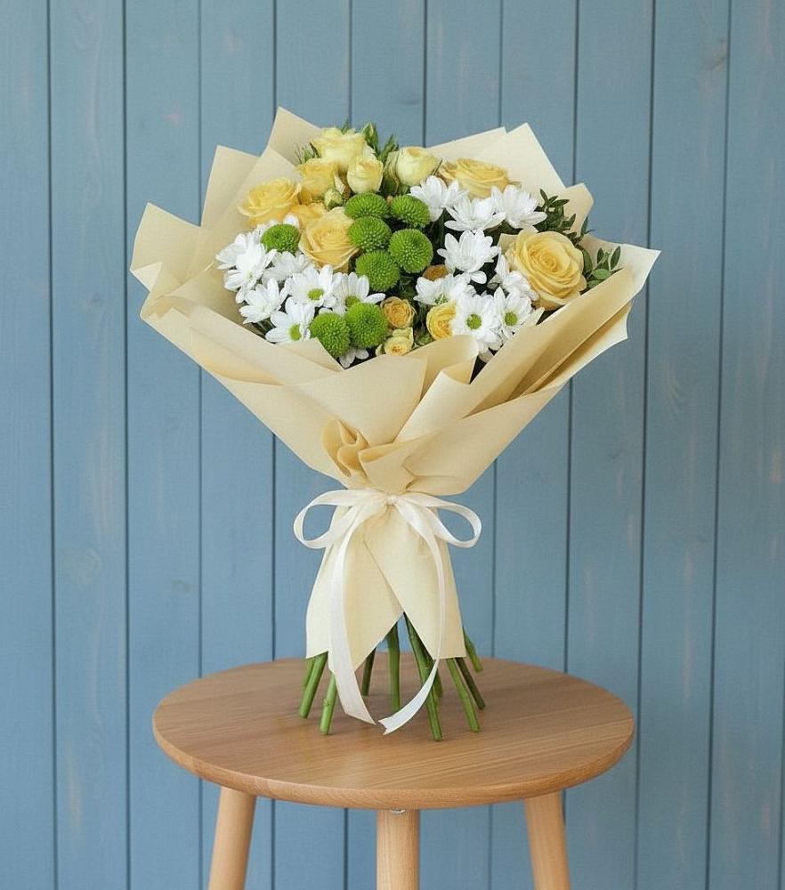 Букет цветов из: Хризантемы и Розы в Аристово