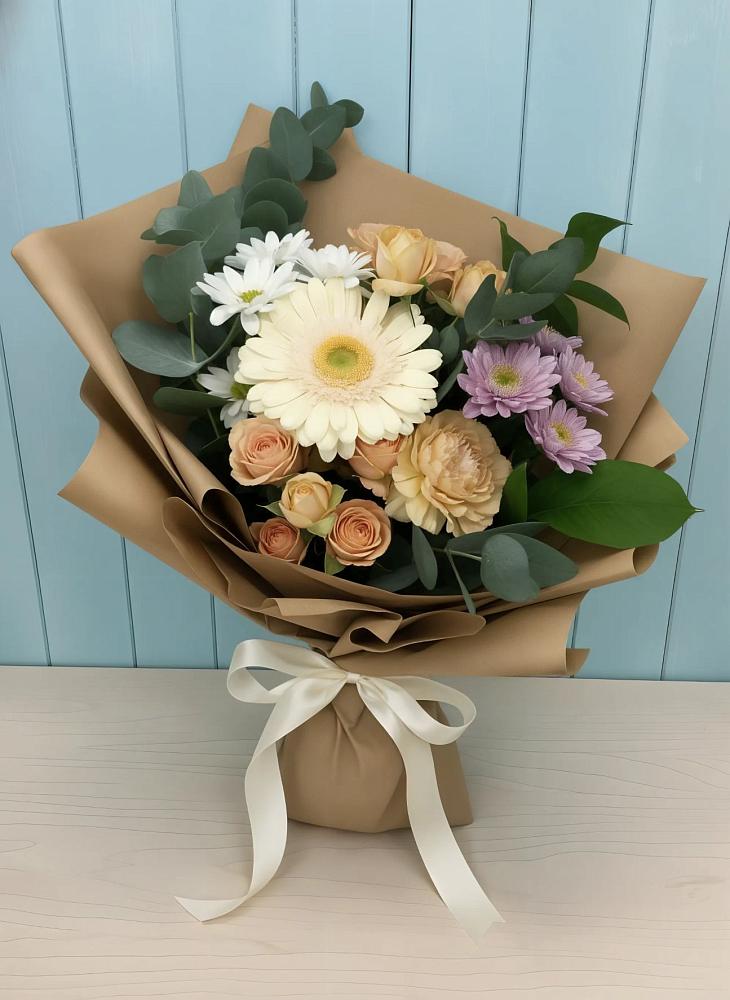 Букет цветов из: Герберы и Хризантемы в Аристово