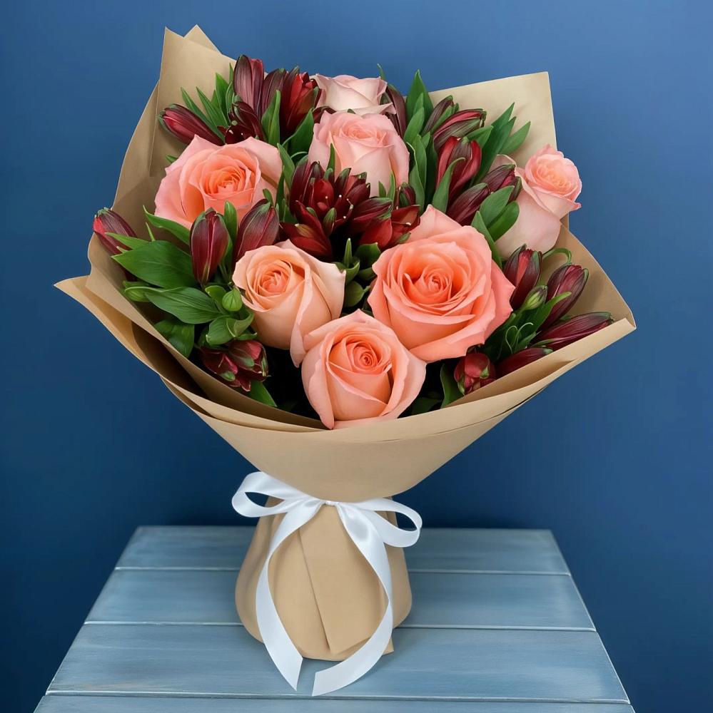 Букет цветов из: Розы и Альстромерии в Аристово