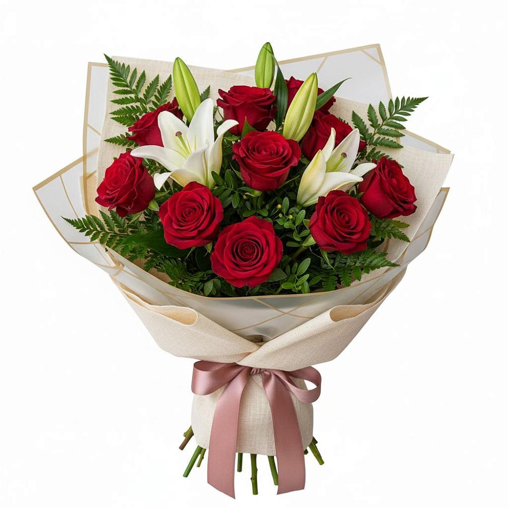 Букет цветов из: Лилии и Розы в Аристово