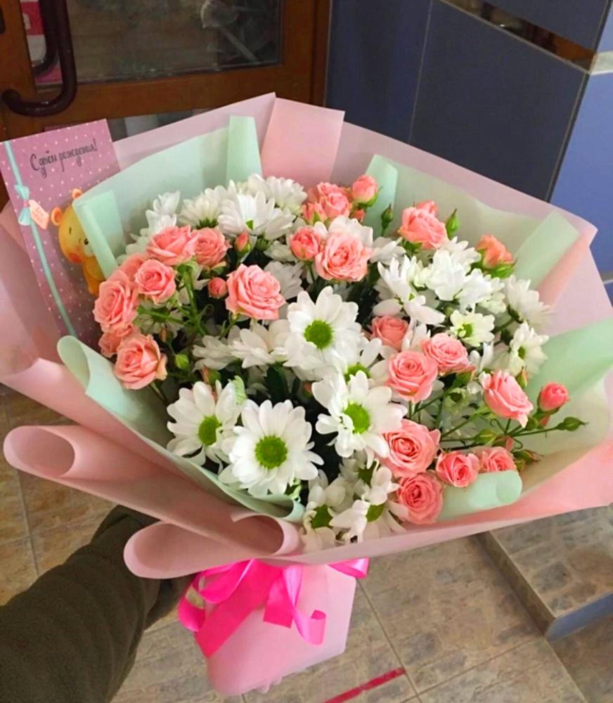 Букет цветов из: Розы и Хризантемы в Аристово