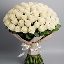 Букет 101 беля роза Белоснежка в Аристово