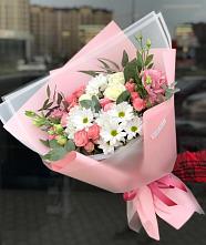 Букет цветов из:  Розы, Лизиантусы и Хризантемы в Аристово