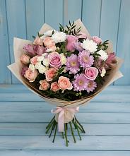 Букет цветов из:  Хризантемы, Розы и Альстромерии #REPLACE_PRED# Аристово