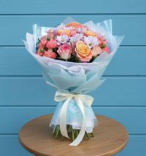 Букет цветов из:  Хризантемы и Розы в Аристово