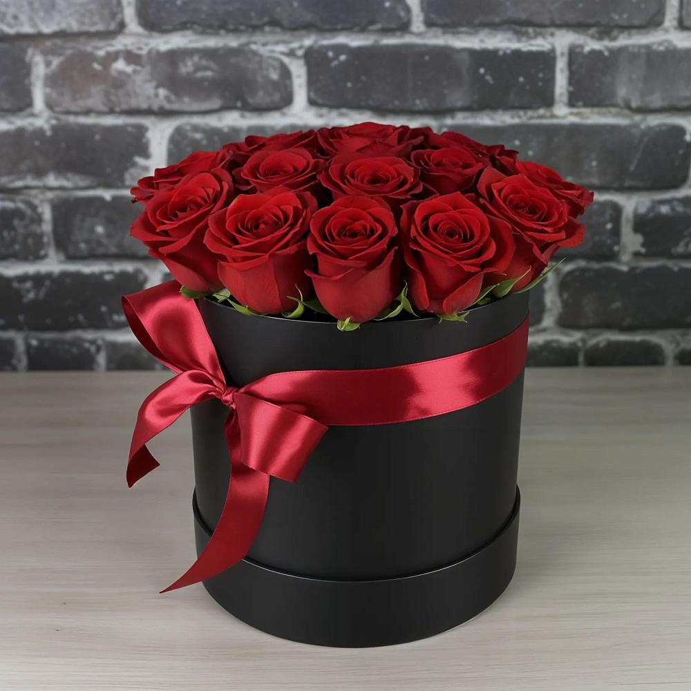 Цветочная композиция из Розы в шляпной коробке в Аристово