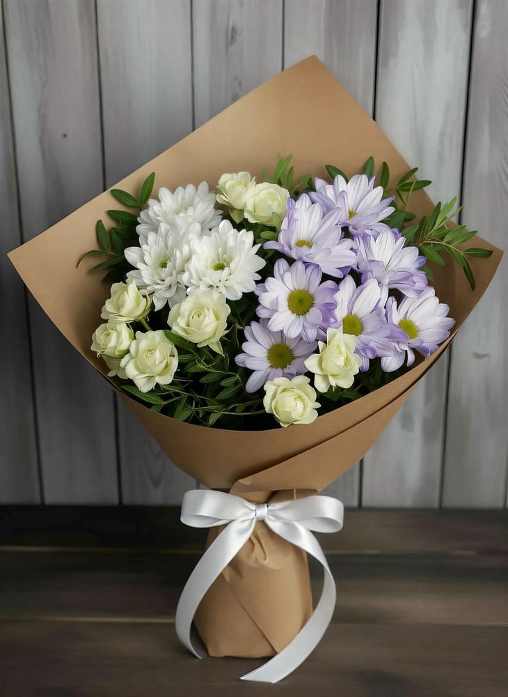 Букет цветов из: Хризантемы и Розы в Аристово