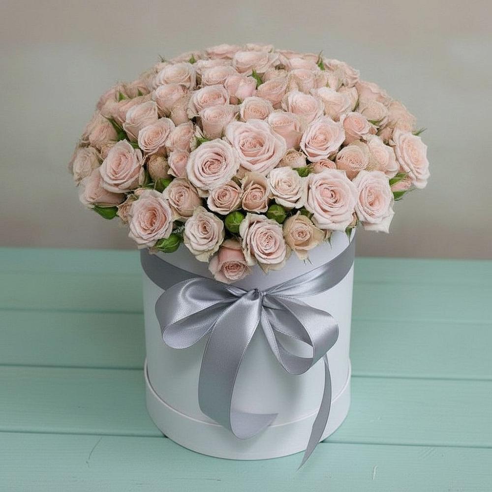 Цветочная композиция из Розы в шляпной коробке в Аристово